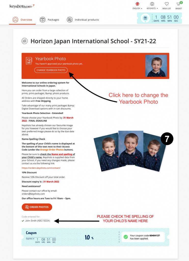 HORIZON Name Spelling Sample