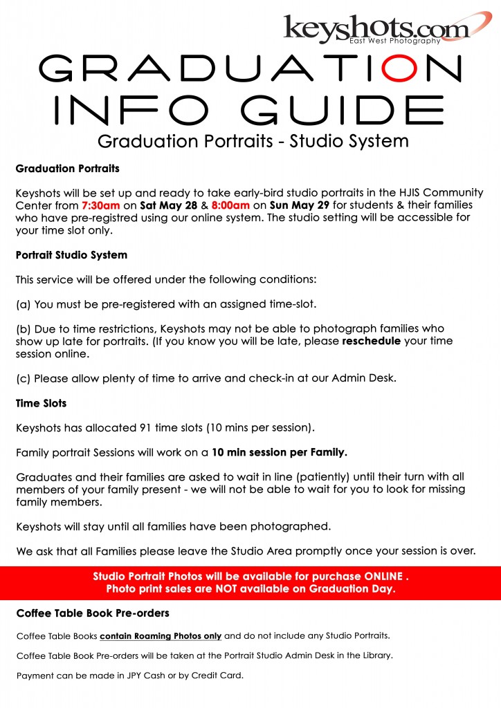 HJIS Portrait Studio INFO GUIDE