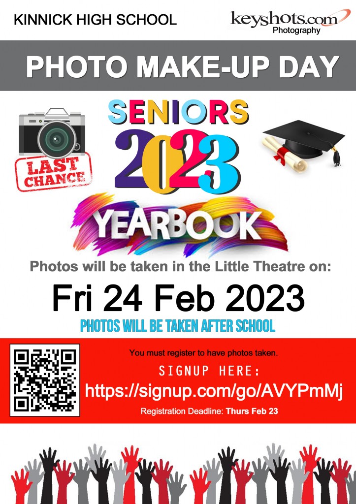 Kinnick Seniors Make-up Day Flyer