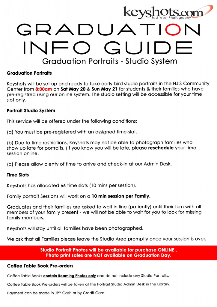 HJIS Portrait Studio INFO GUIDE