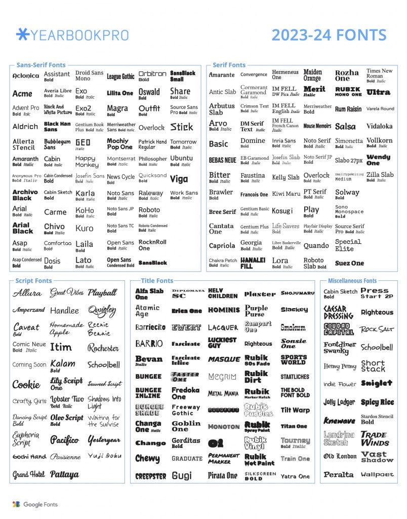 Font Poster 22x28 2023-24